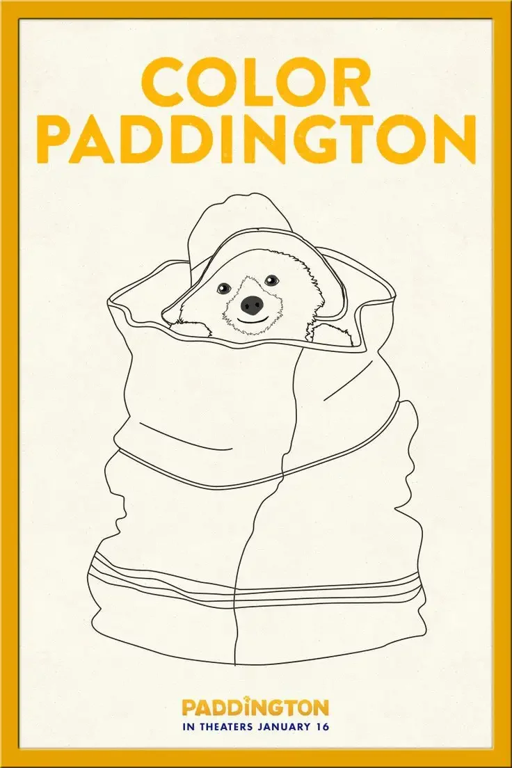 Медведь Паддингтон раскраска