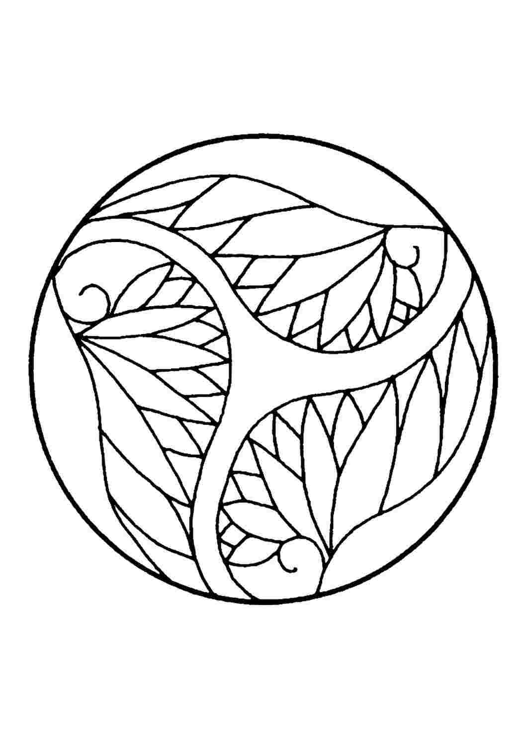 Орнамент в круге растительный легкий