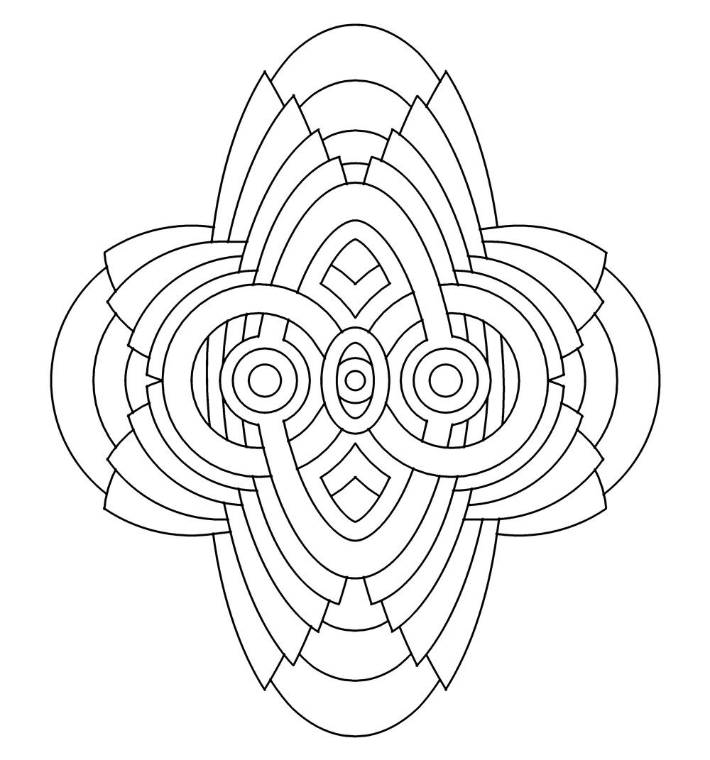 Геометрический узор раскраска легкая