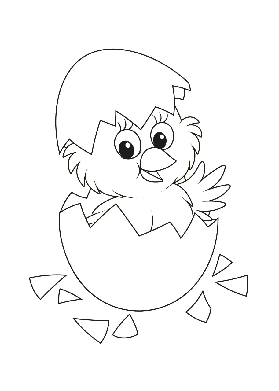 Цыпленок в скорлупе раскраска