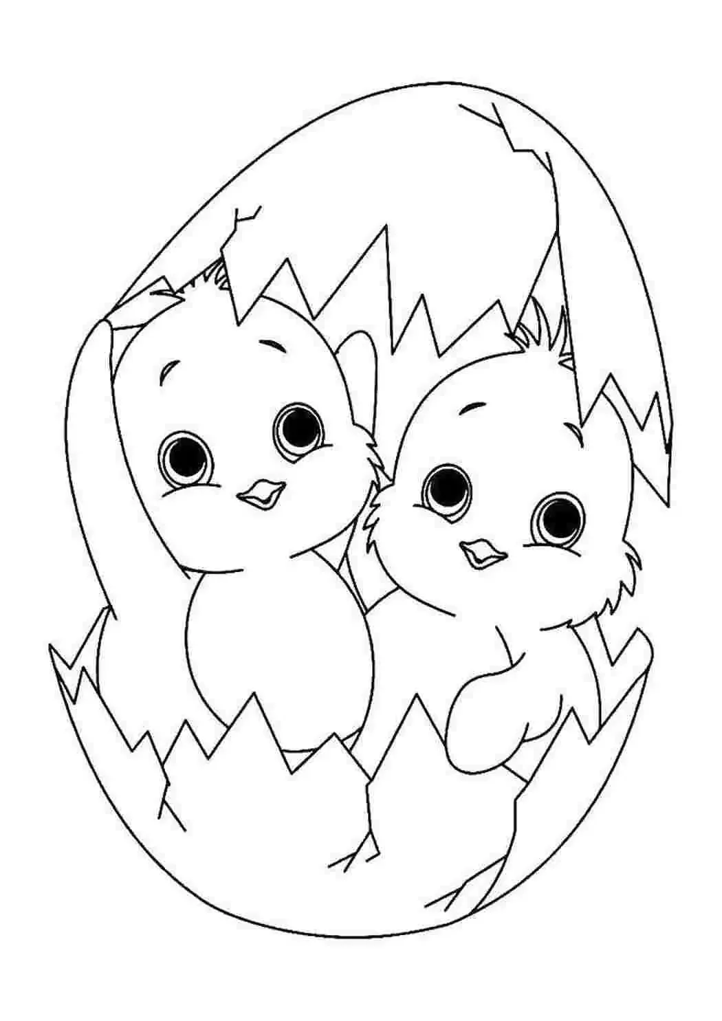 Цыпленок вылупляется раскраска