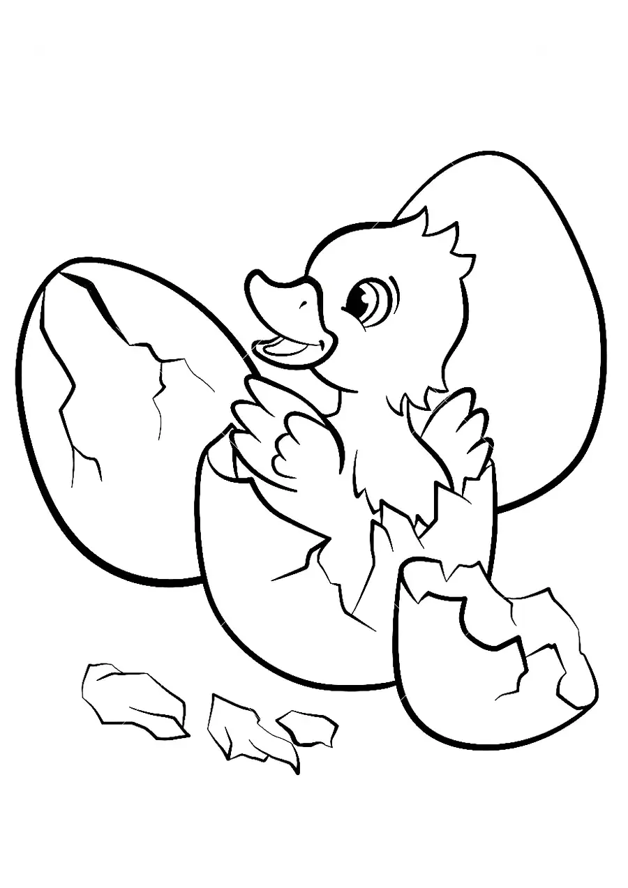 Цыпленок вылупляется из яйца рисунок