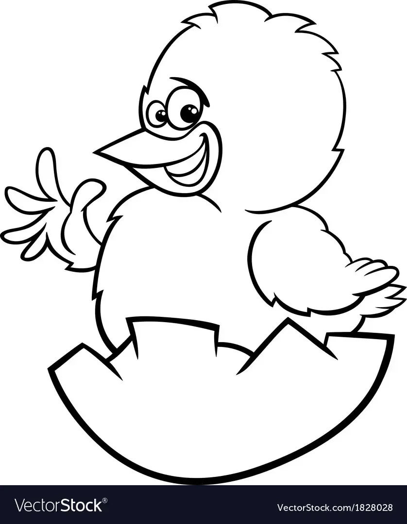 Смешной цыпленок раскраска