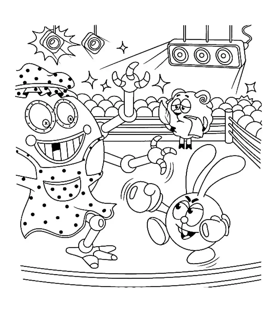 Нюша Смешарики раскраска