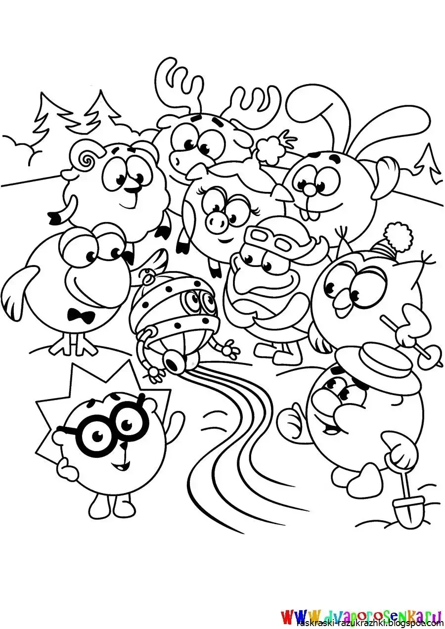 Раскраска Шаролет Смешарики