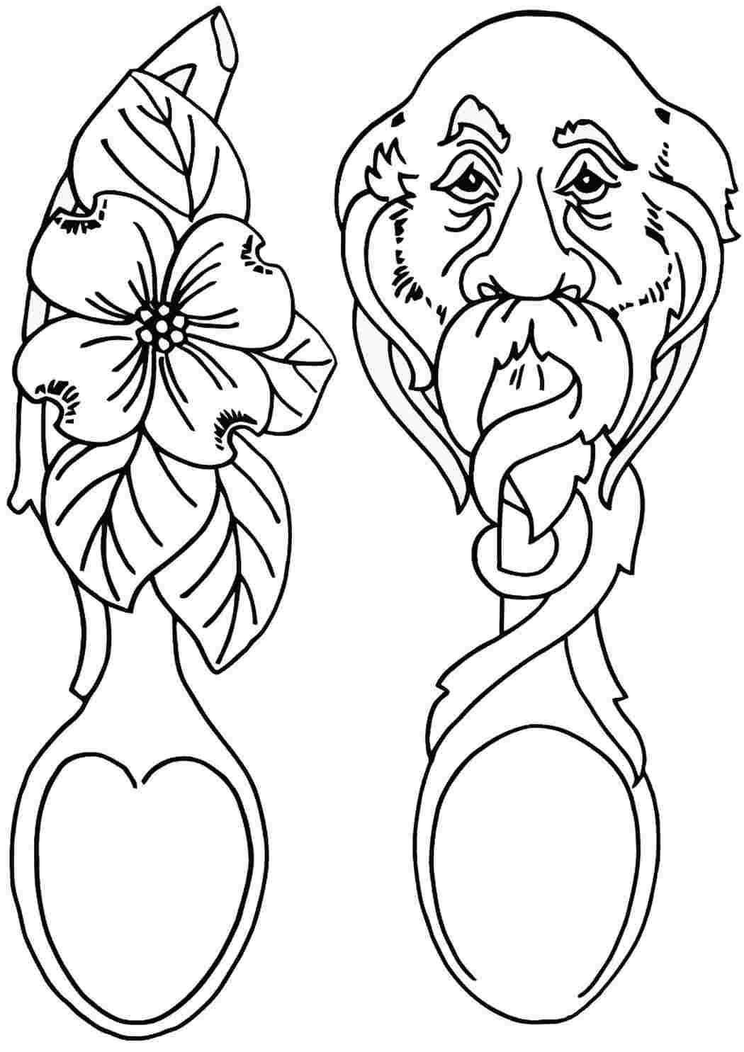 Хохломская ложка раскраска