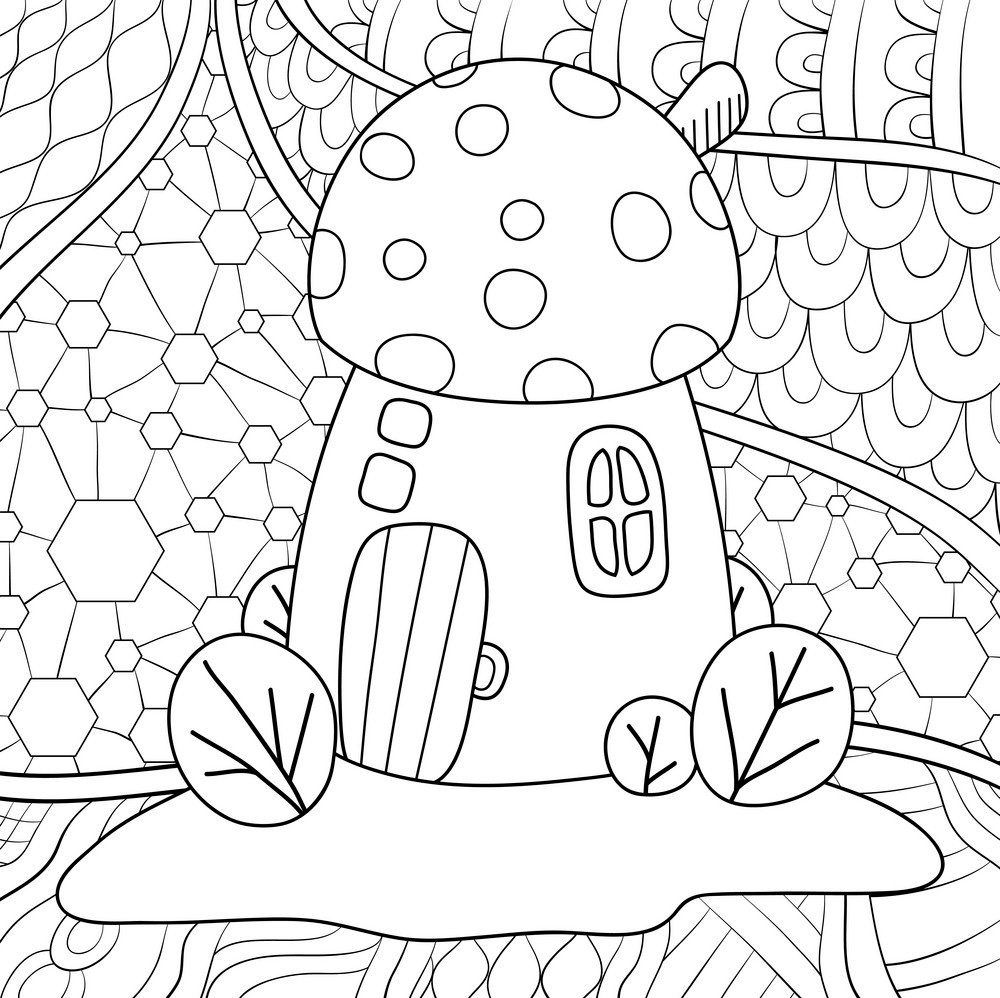 Раскраска. Домики