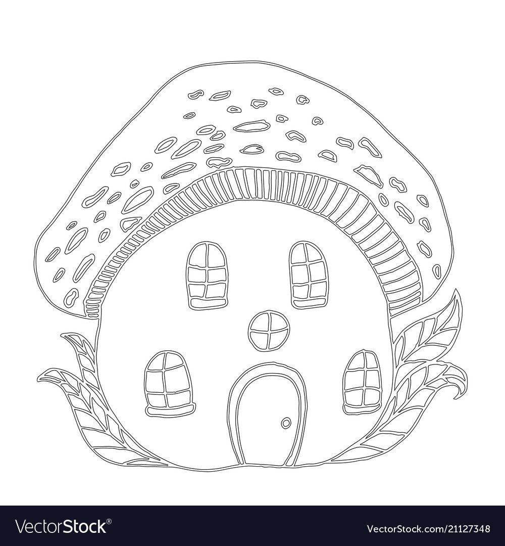 Домик грибочек раскраска для детей