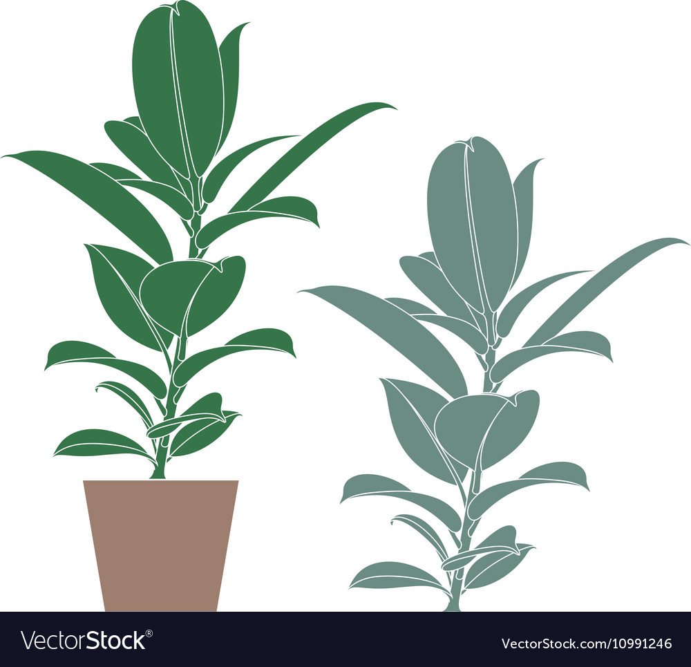 Цветок в горшке чертеж