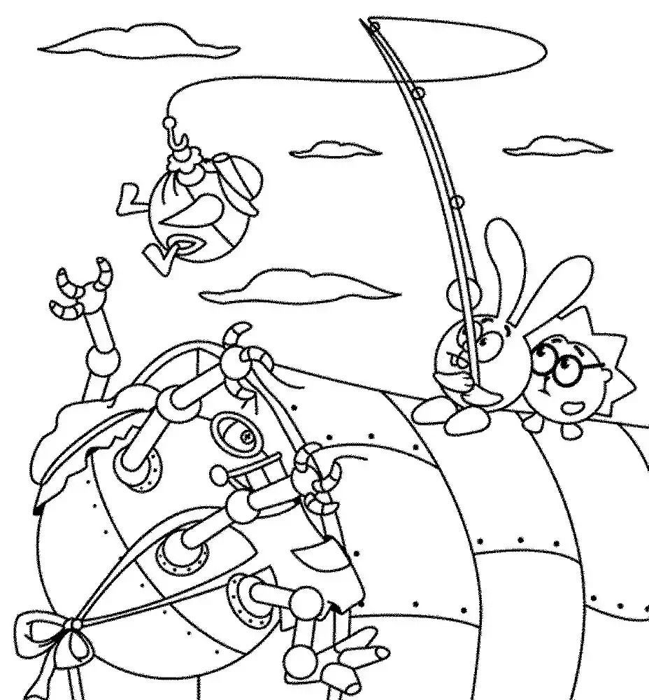 Раскраска Смешарики робот няня