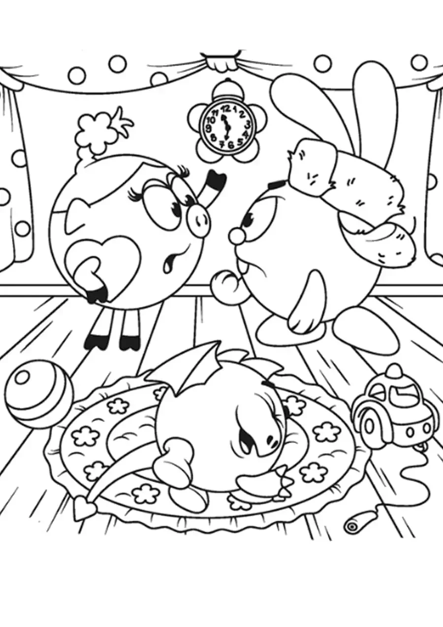 Крош и Нюша раскраска