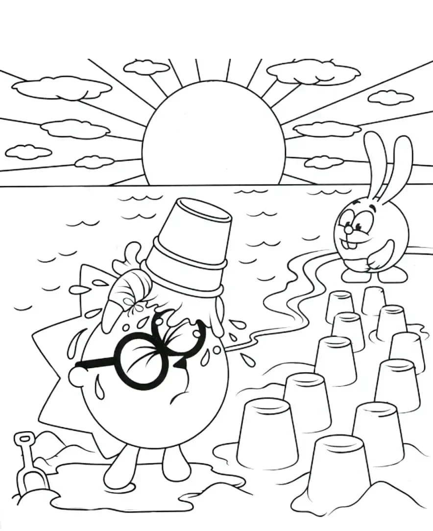 Крош и Ежик раскраска