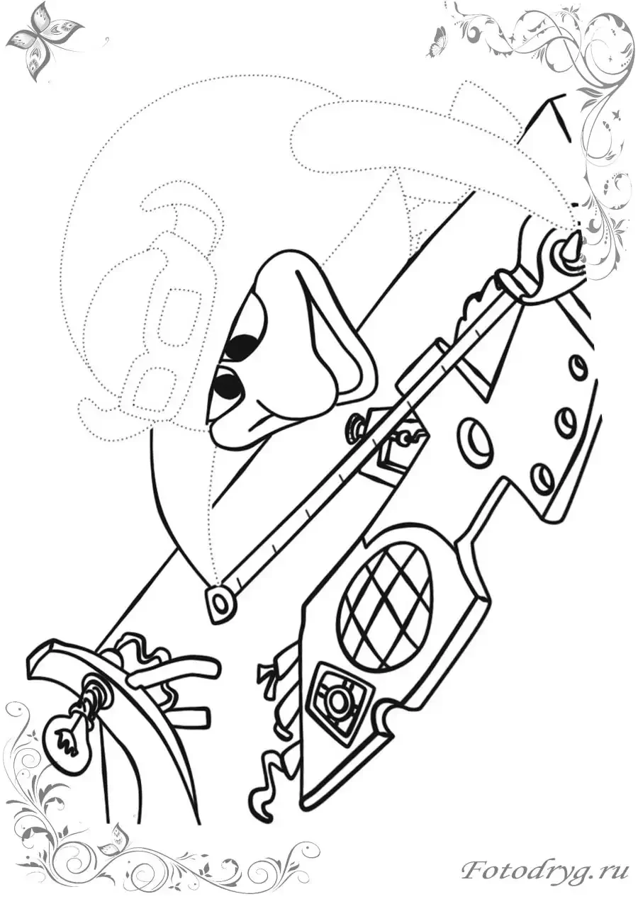 Раскраска Смешарики пин в самолете