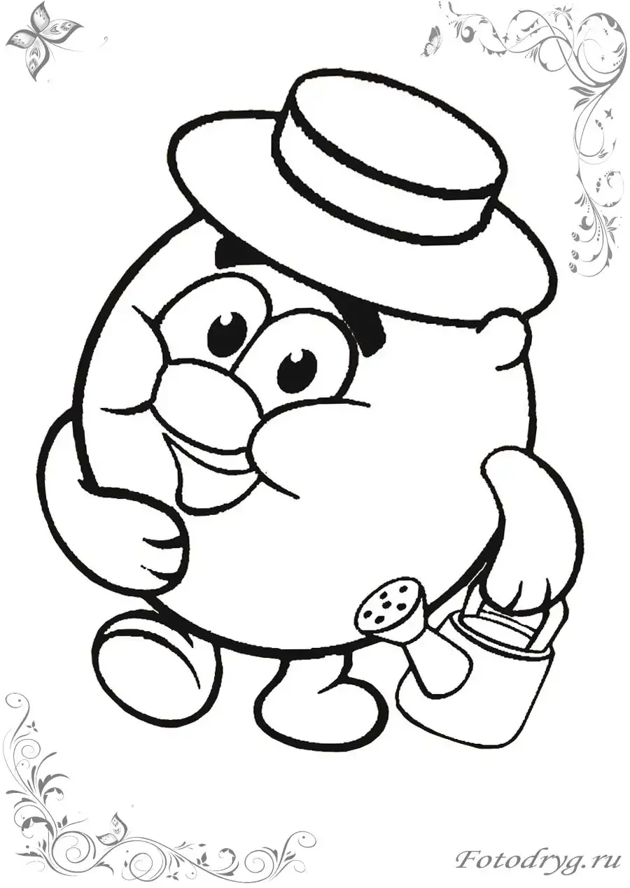 Копатыч из смешариков раскраска