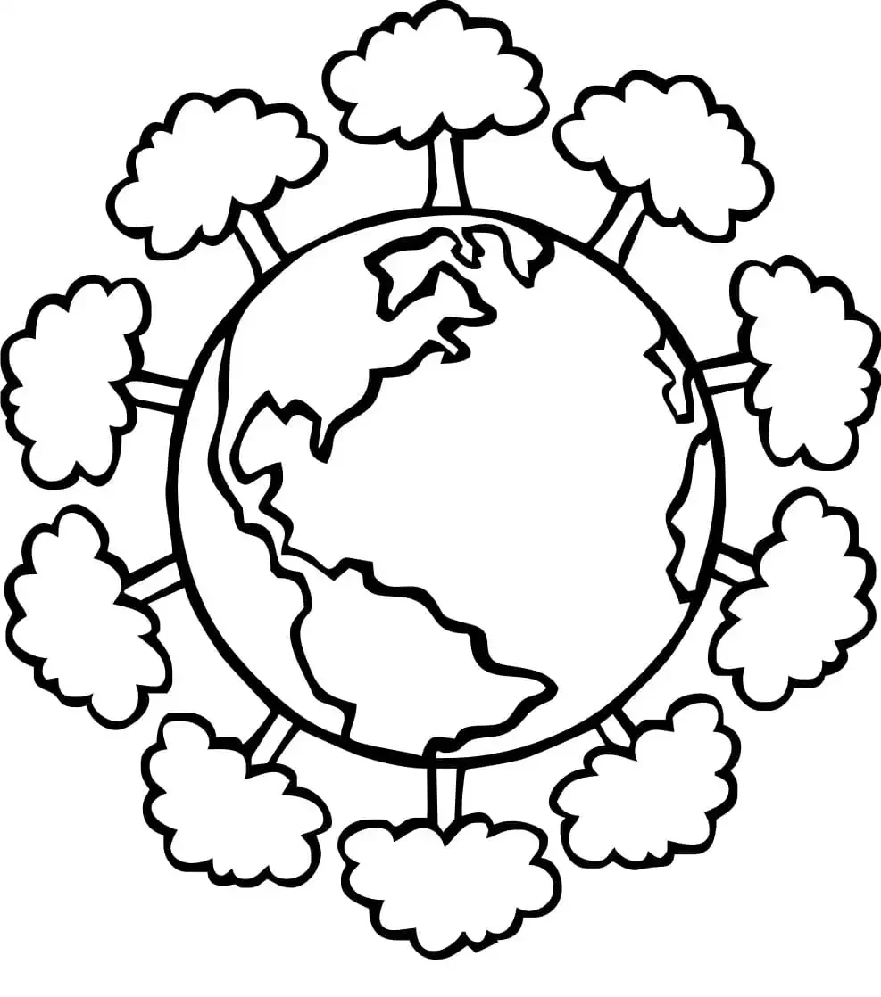 Планета земля раскраска