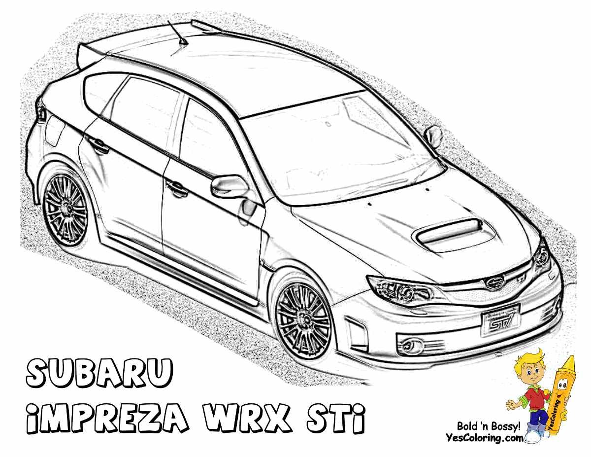 Субару WRX STI раскраска