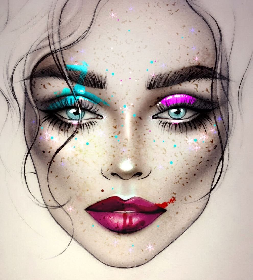 Девушка с макияжем арт