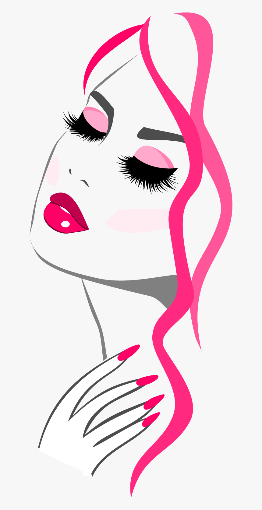 Маникюр с силуэтом девушки