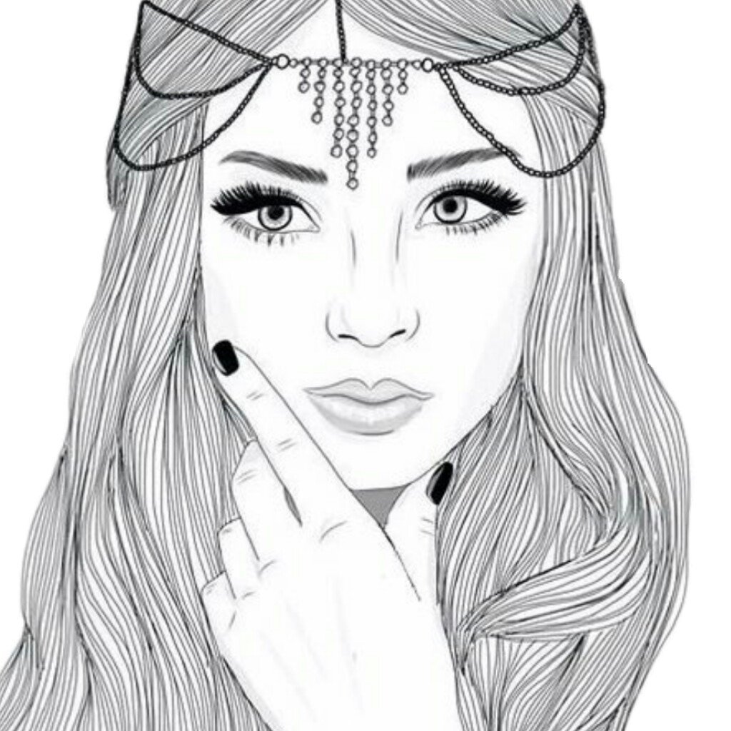 Раскраски девушки в стиле арт