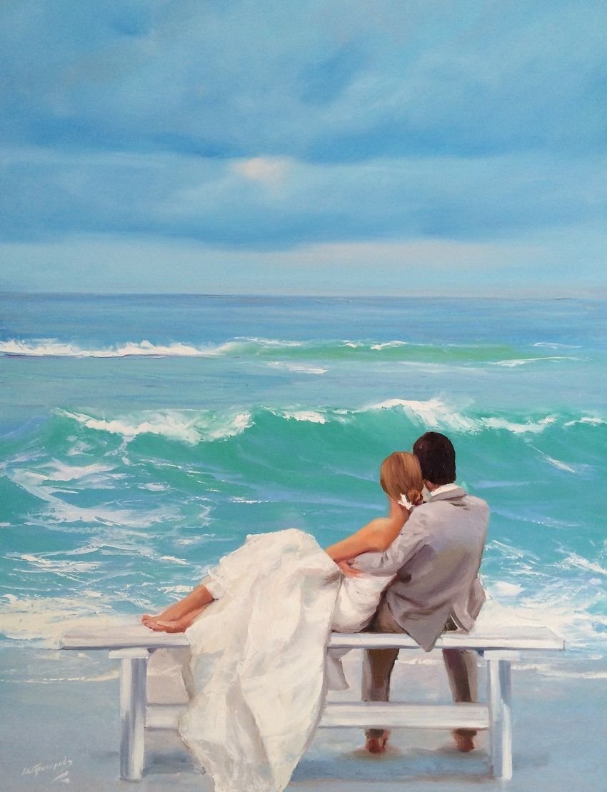 Иллюстрации влюбленные на море