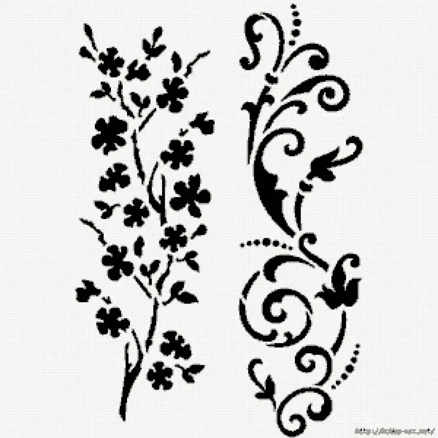 Растительные трафареты для декора