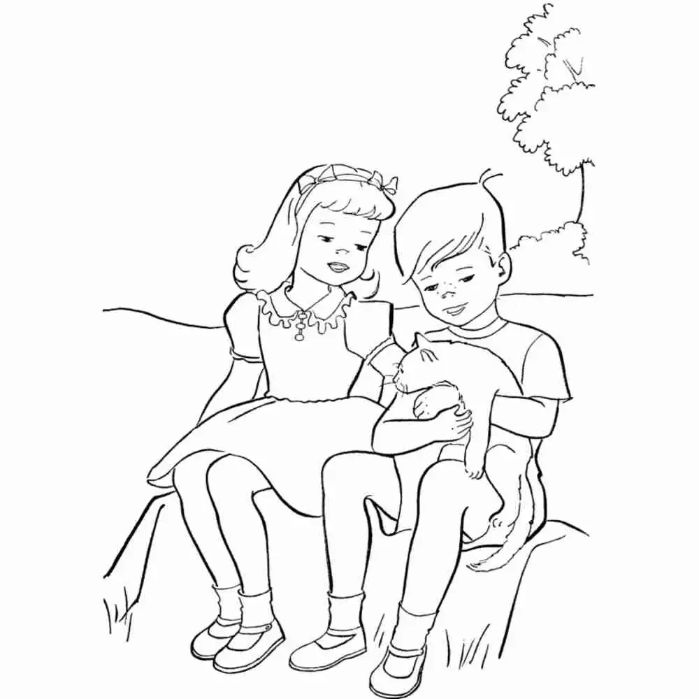 Раскраска к рассказу котенок Толстого