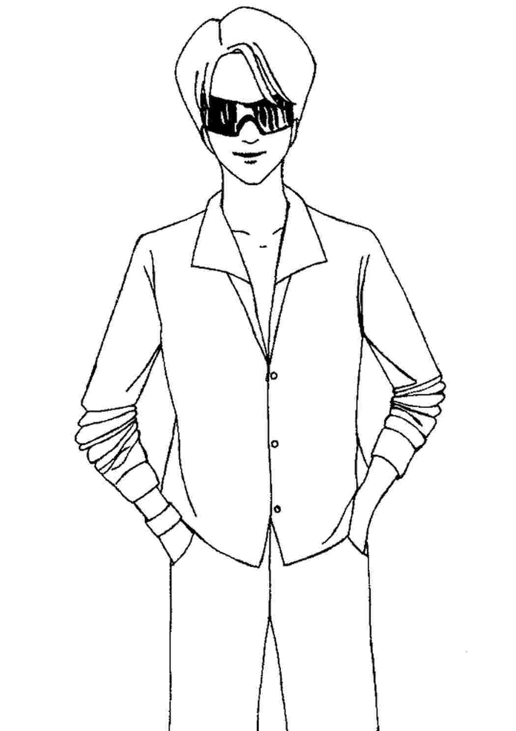 Раскраска костюм для мальчика