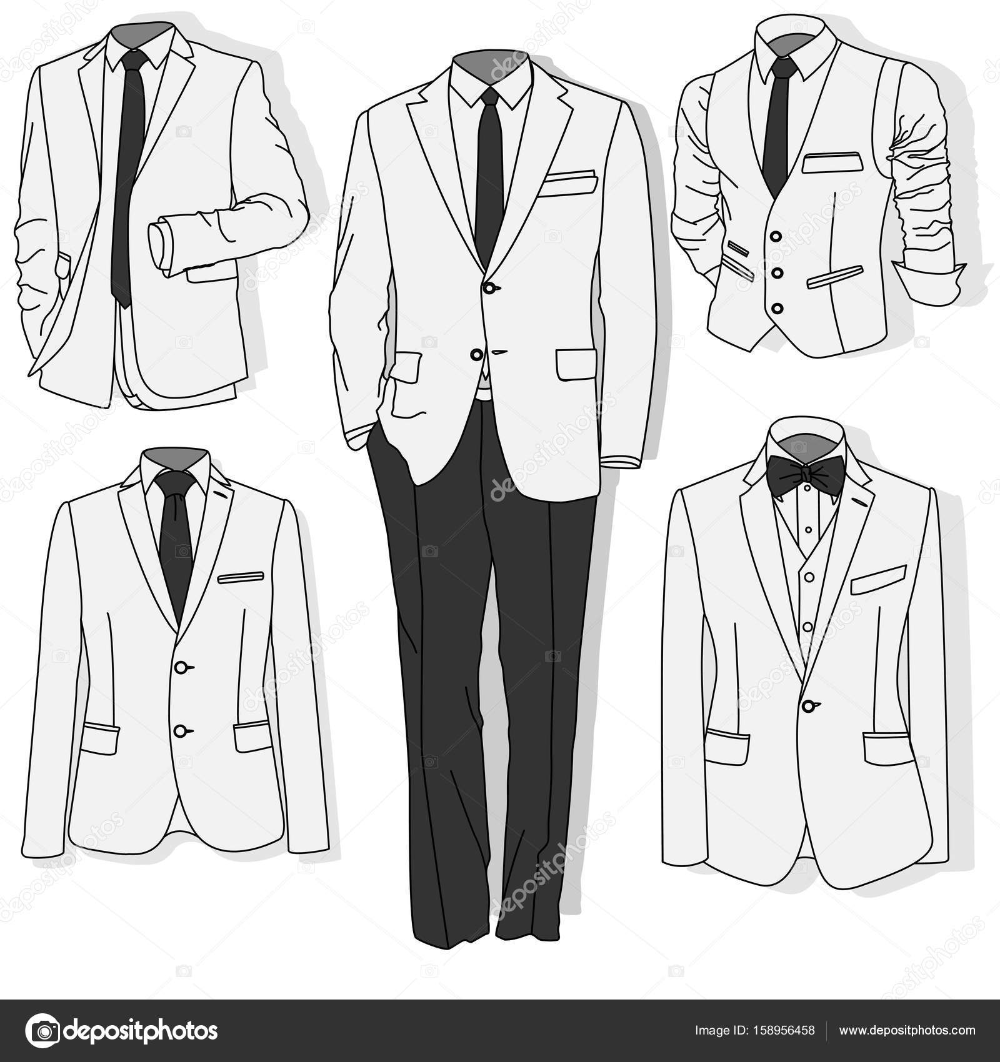 Нарисованный человек в пиджаке