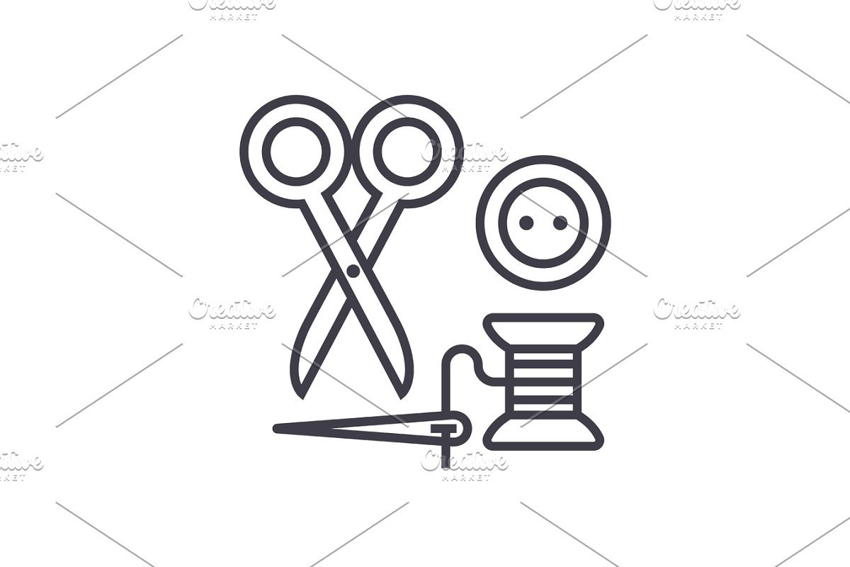 Значок иголка с ниткой