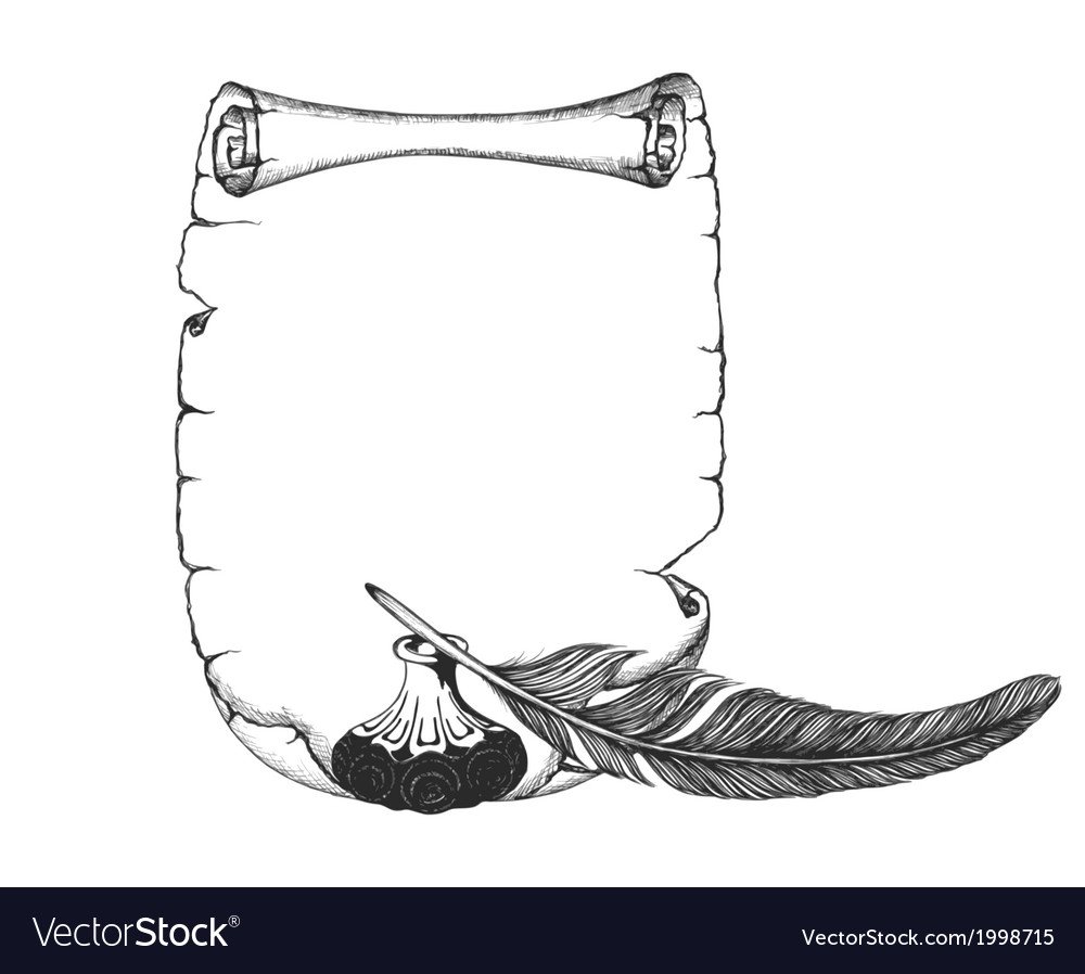 Свиток пергаментный черно белые