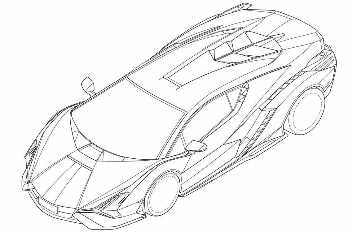 Lamborghini Egoista раскраска