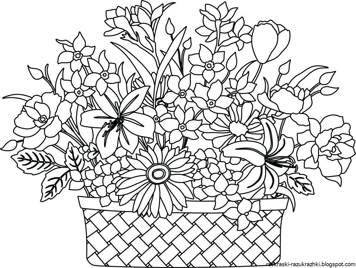 Раскраски для девочек цветы