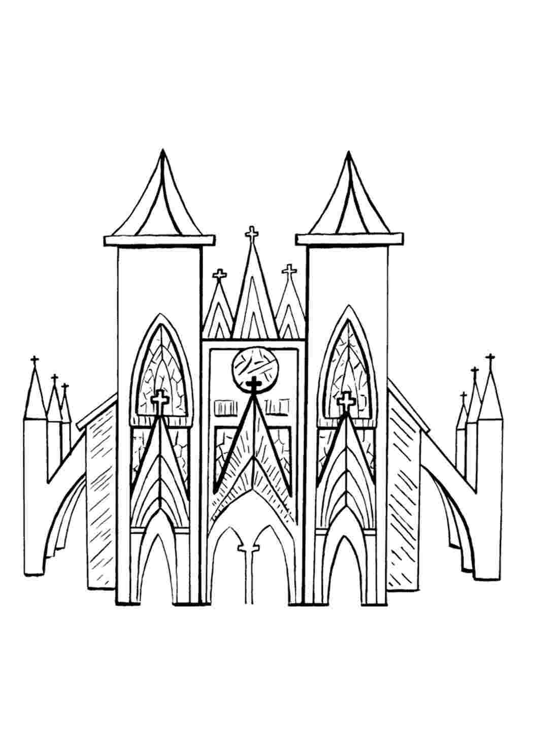 Эскиз замка в готическом стиле