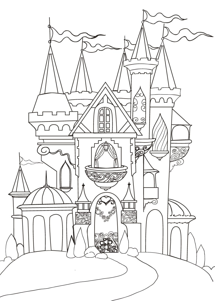 Сказочный дворец раскраска