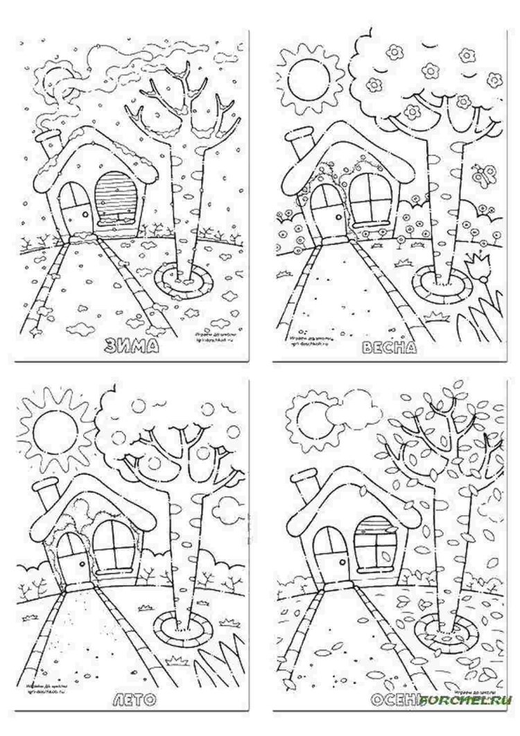 Осенне весенние раскраски