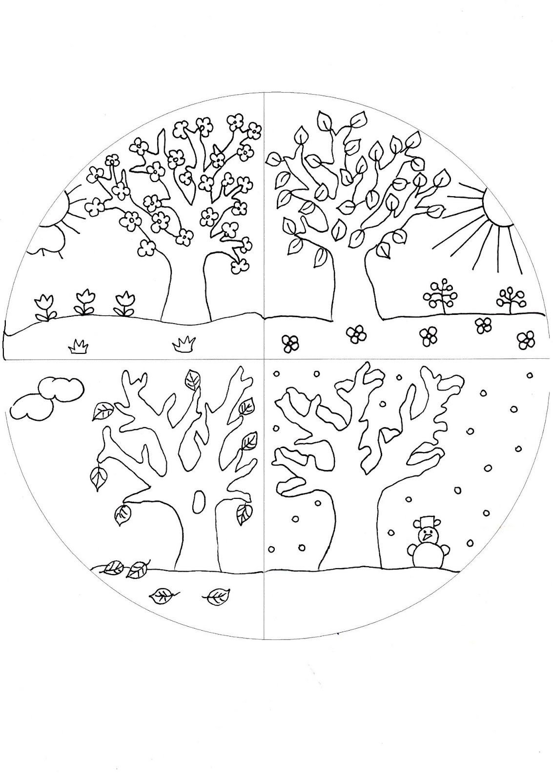 Раскрасить деревья по временам года