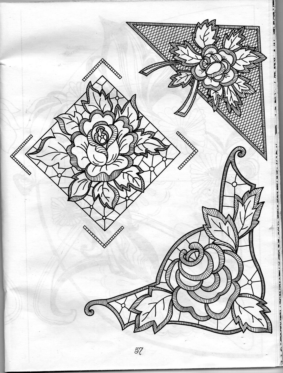 Эскизы вышивки Ришелье