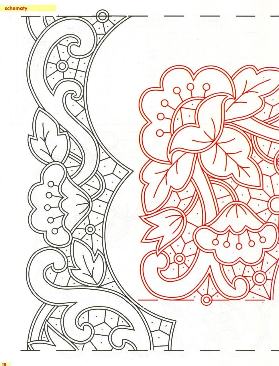 Рисунки Ришелье для машинной вышивки