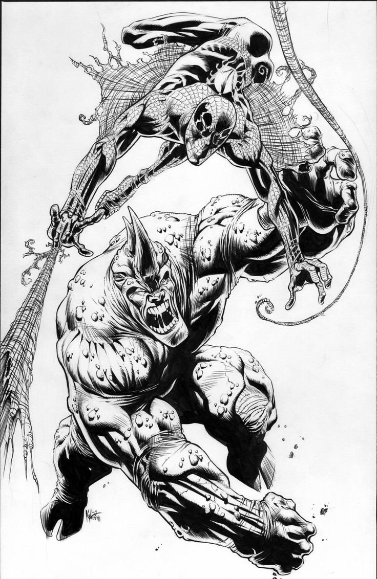 Art Spider man Рино