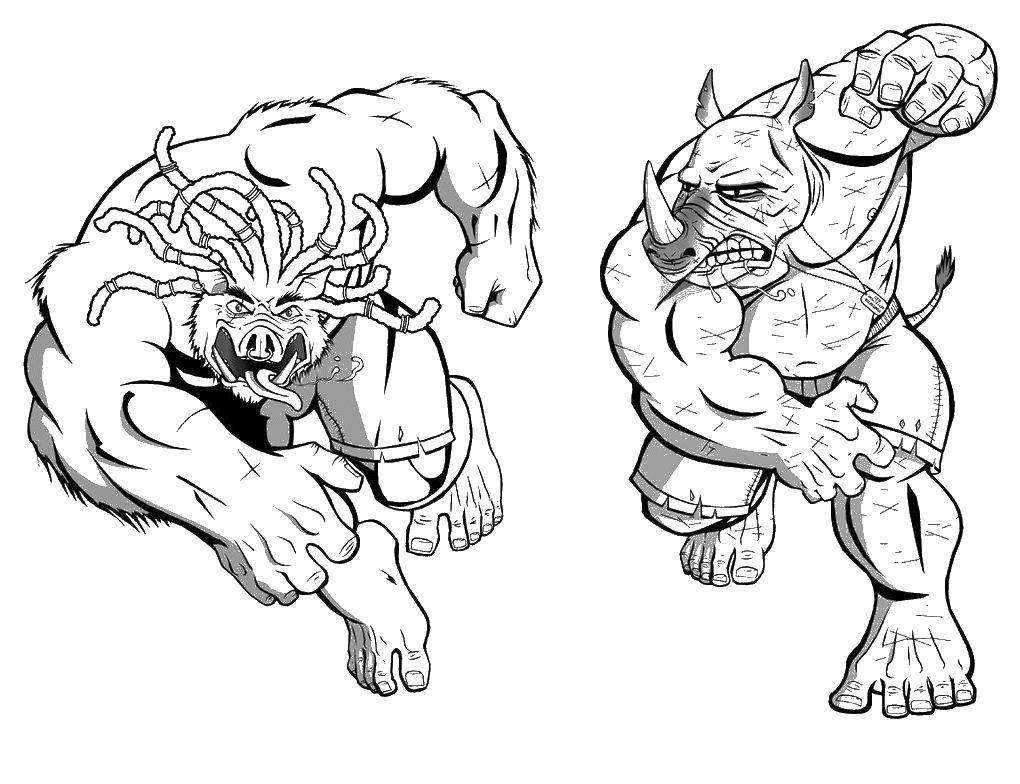 Раскраска Черепашки ниндзя мутанты