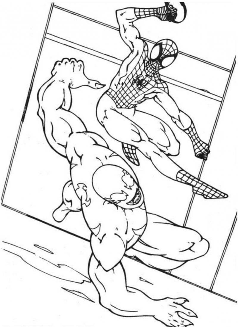 Человек паук и Веном раскраска раскраски