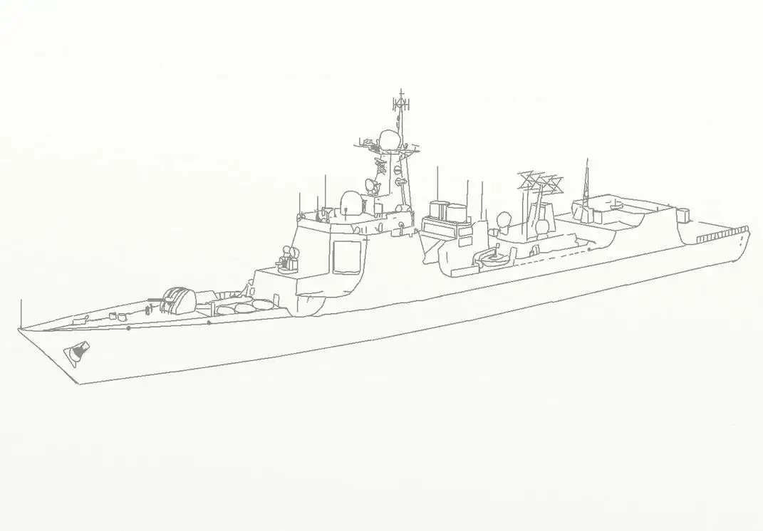 Эсминец рисунок