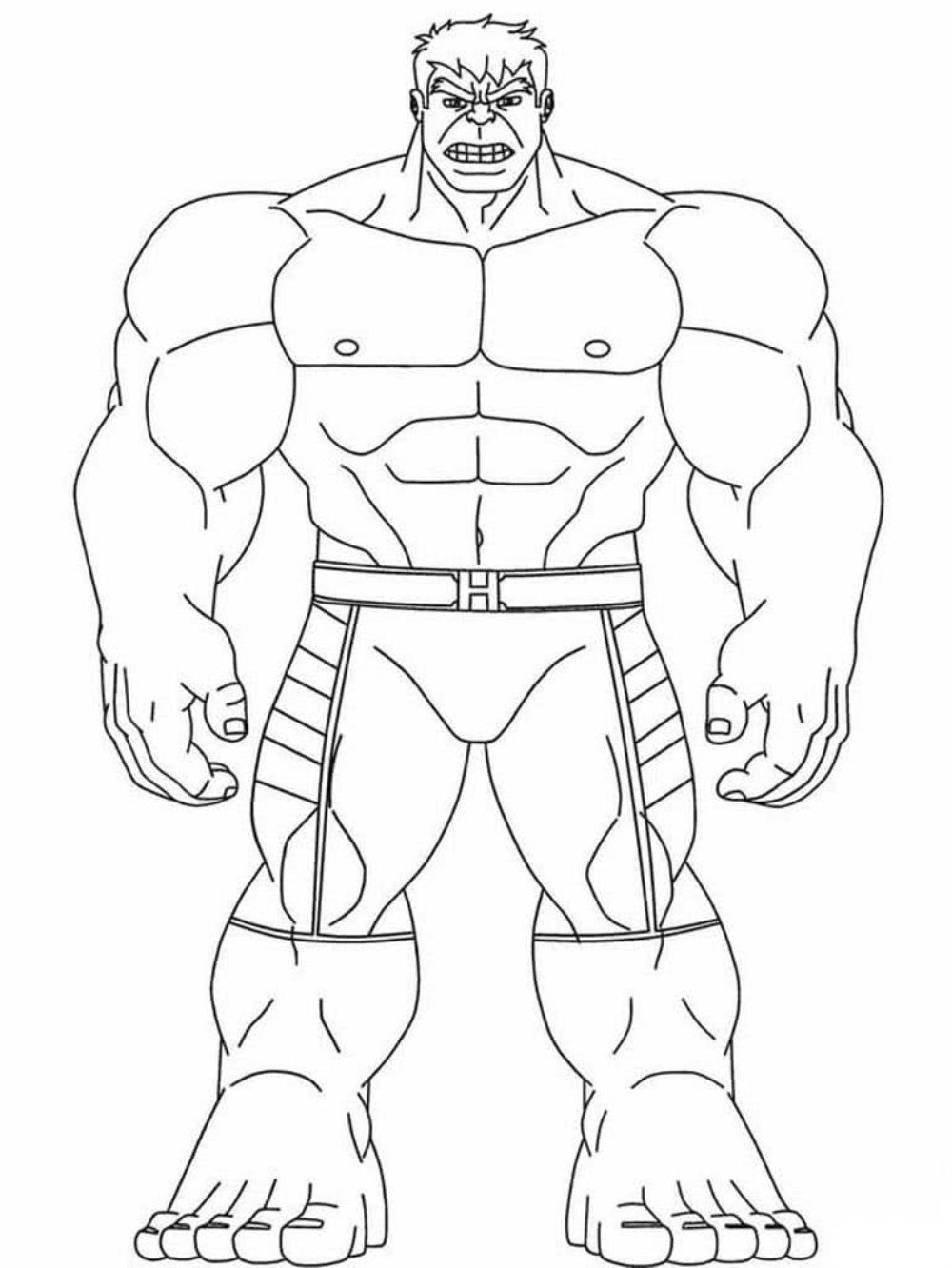 Раскраска Супергерои Марвел Халк