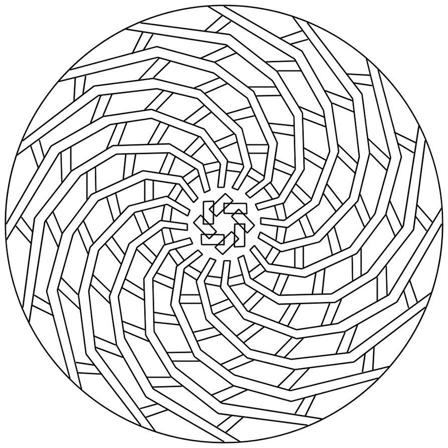Раскраска Мандала Геометрическая
