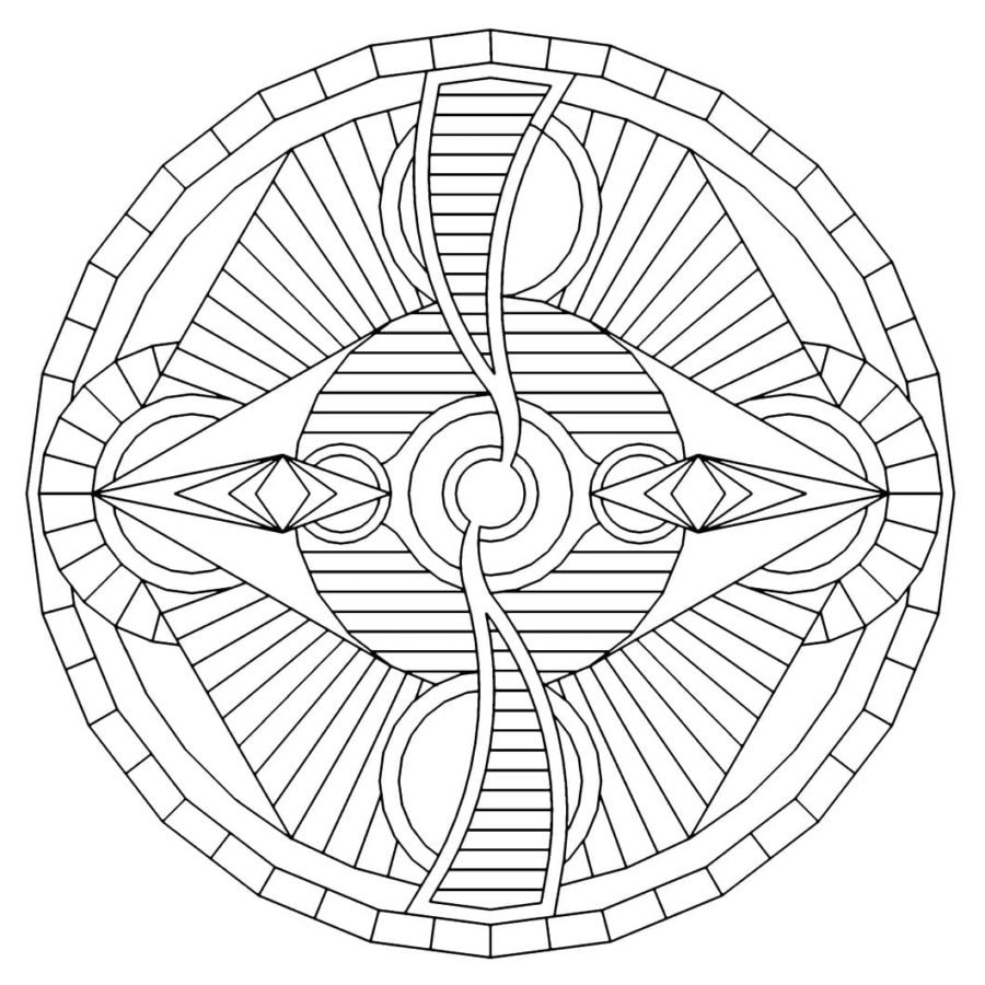 Мандала раскраска антистресс Геометрическая