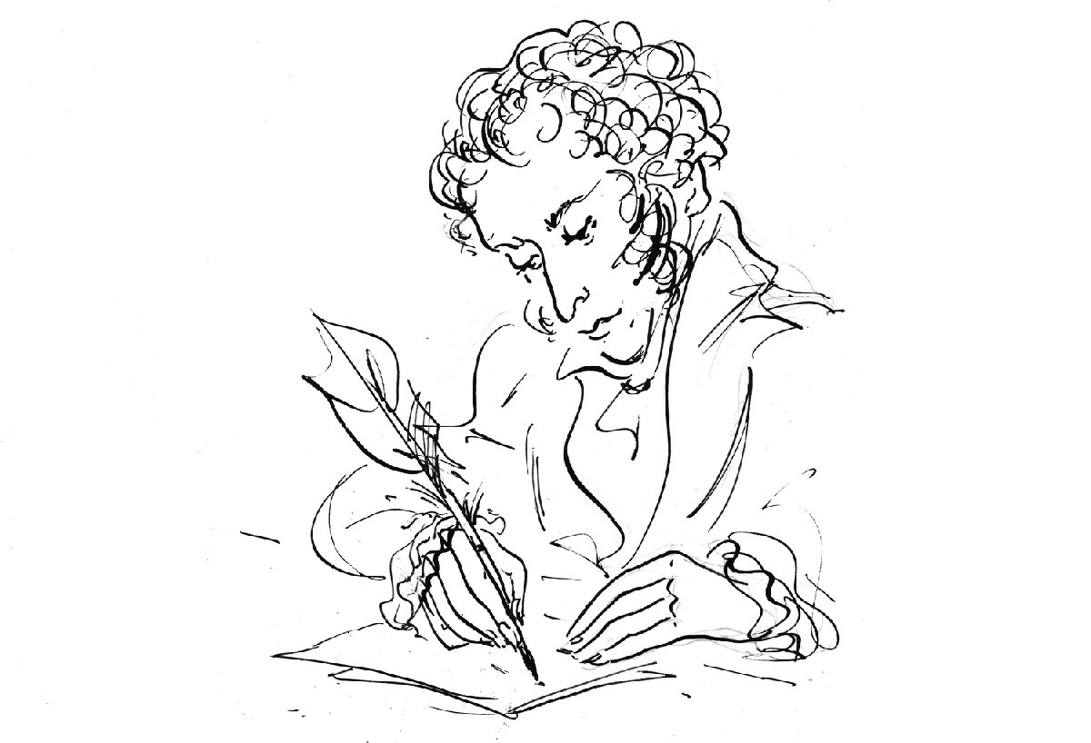 Александр Сергеевич Пушкин карандашный портрет