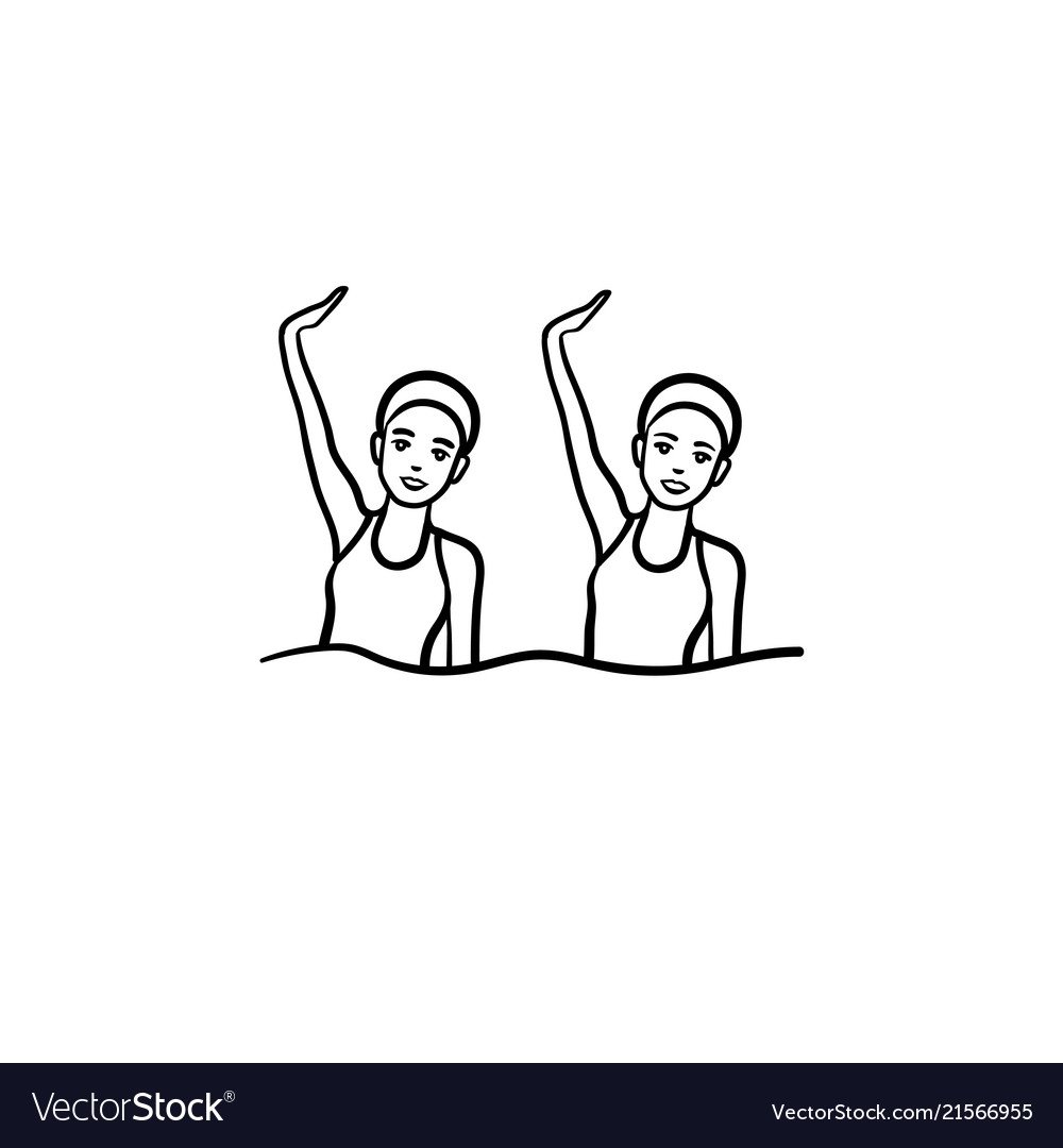 Раскраска синхронное плавание для детей