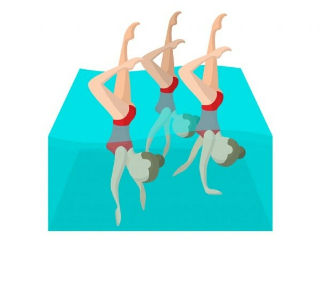 Синхронистки на белом фоне