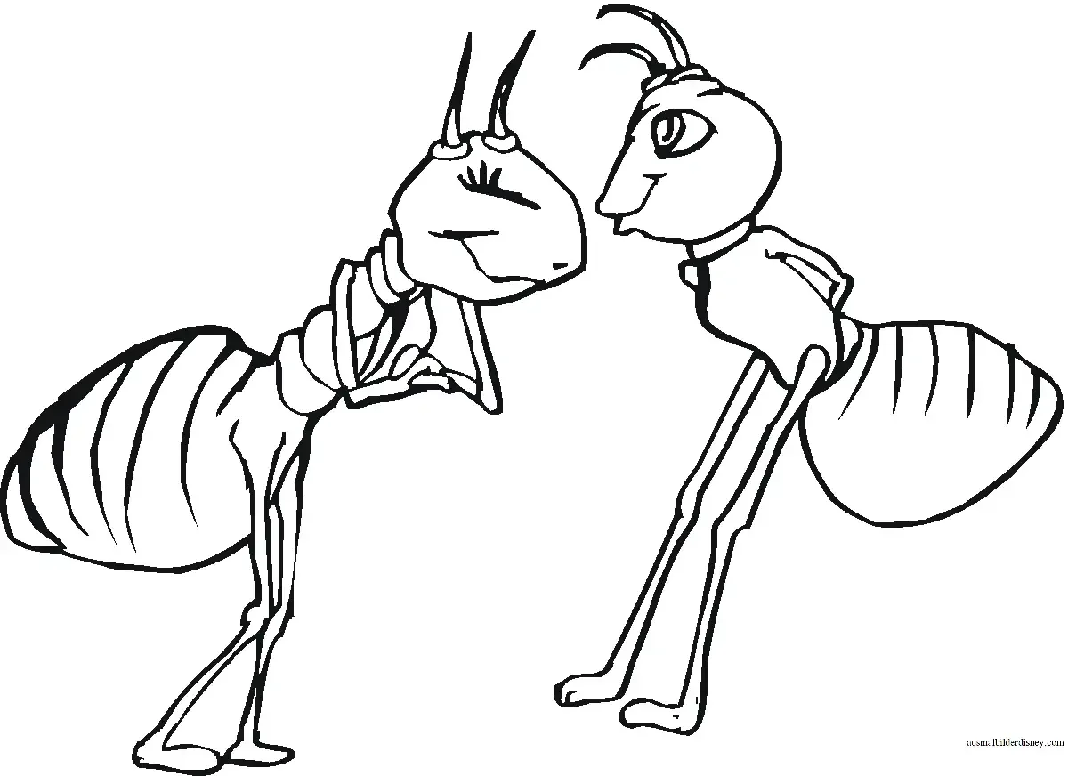 Стрекоза и муравей раскраска