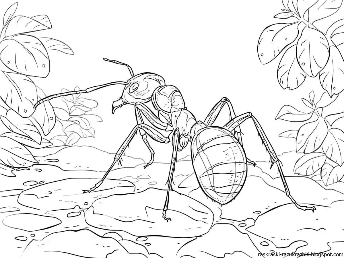 Муравей раскраска для детей